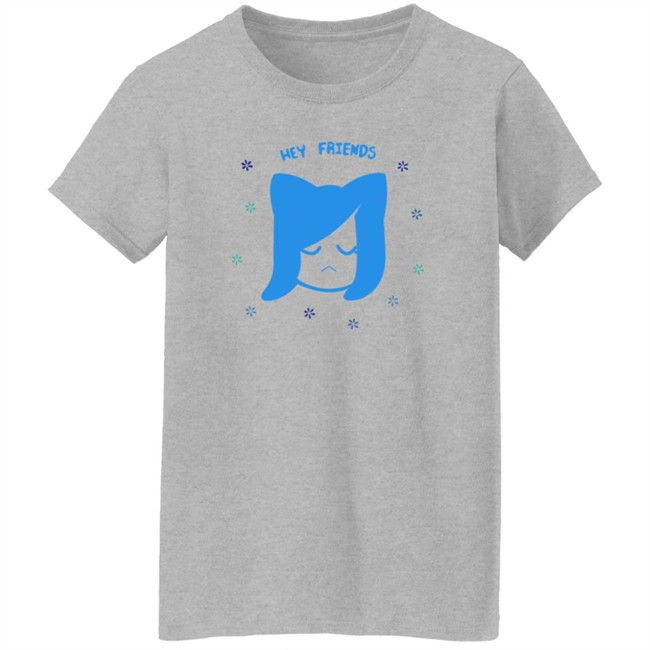 Akidearest Merch Blue Floral Shirt Hey Friends Hang - Akidearest Merch Blue Floral Shirt Hey Friends