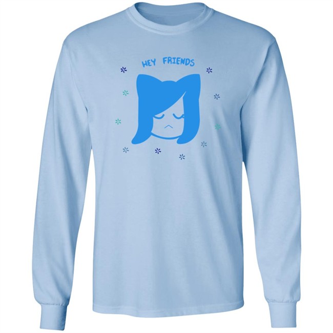 Akidearest Merch Blue Floral Shirt Hey Friends Hang - Akidearest Merch Blue Floral Shirt Hey Friends