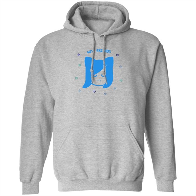 Akidearest Merch Blue Floral Shirt Hey Friends Hang - Akidearest Merch Blue Floral Shirt Hey Friends