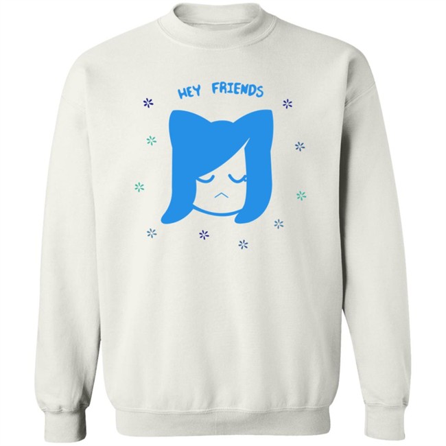 Akidearest Merch Blue Floral Shirt Hey Friends Hang - Akidearest Merch Blue Floral Shirt Hey Friends