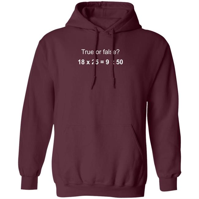 Math Positive True Or False 18X25=9X50 Hoodie Rob Baier