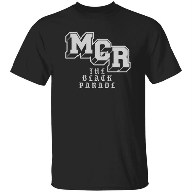 Mcr Merch My Chemical Romance Block Parade Text T Shirt The Black Parade