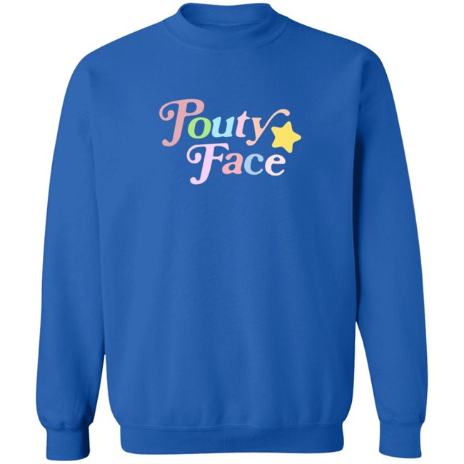 Addison Rae Youth Pouty Face Blue Sweatshirt
