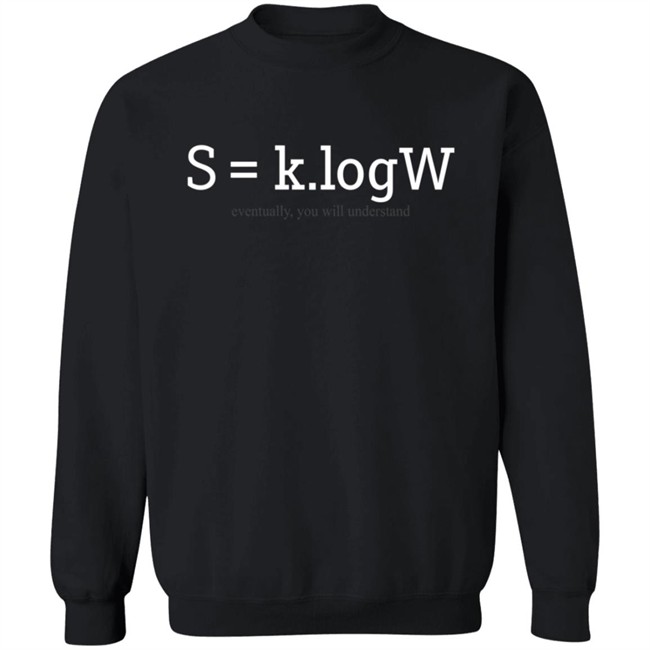 S=k log w Boltzmann's Entropy Formula Math T Shirt S=k log w Boltzmann's Entropy Formula Math T Shirt