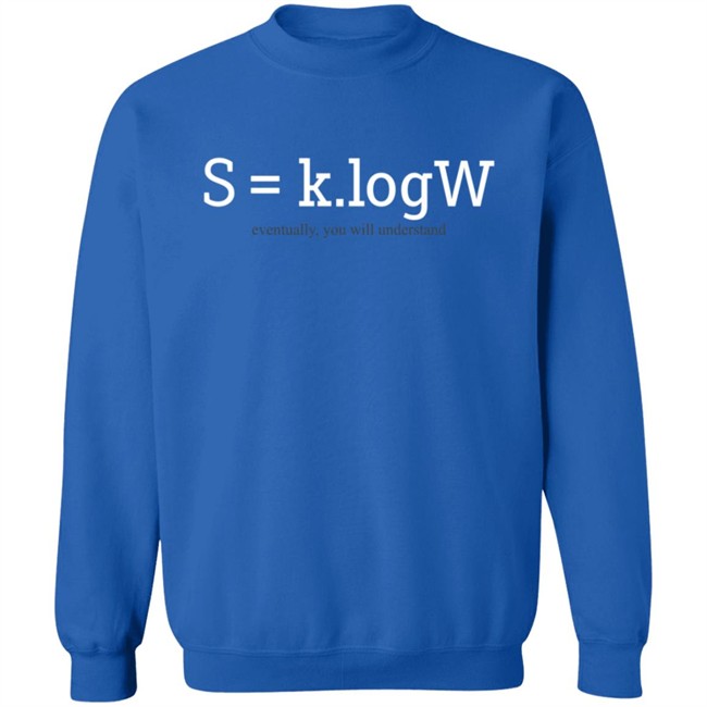 S=k log w Boltzmann's Entropy Formula Math T Shirt S=k log w Boltzmann's Entropy Formula Math T Shirt