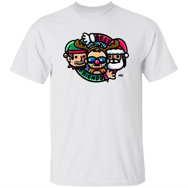 AEW Merch Best Friends & Orange Cassidy Best Friends Christmas Cartoon Shirt
