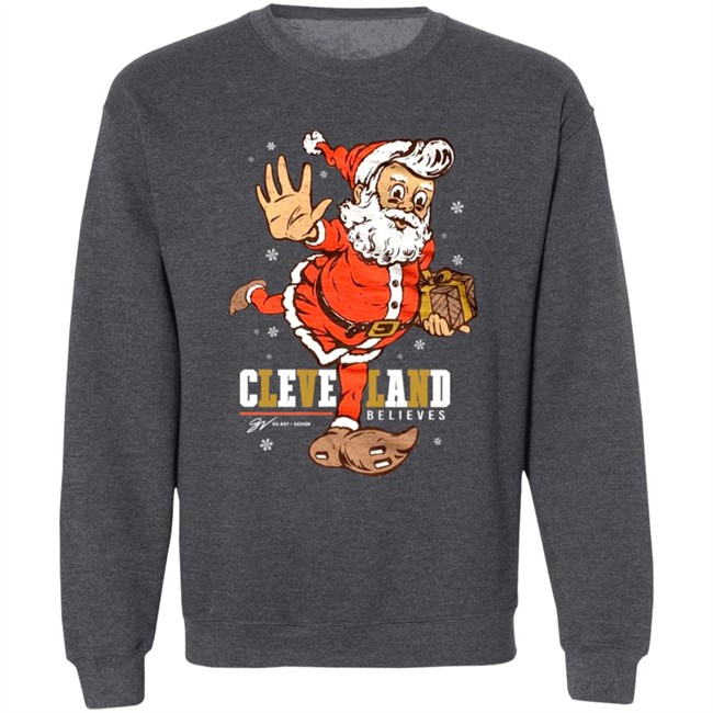 Believe - Cleveland Football Christmas Sweatshirt