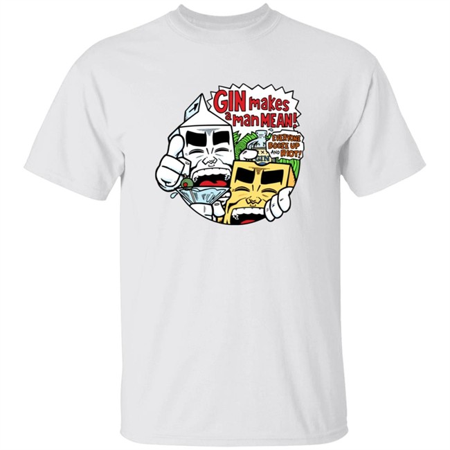 Evan Dorkin Milk & Cheese Gin Makes A Man Mean T Shirt Evan Dorkin Milk & Cheese Gin Makes A Man Mean T Shirt