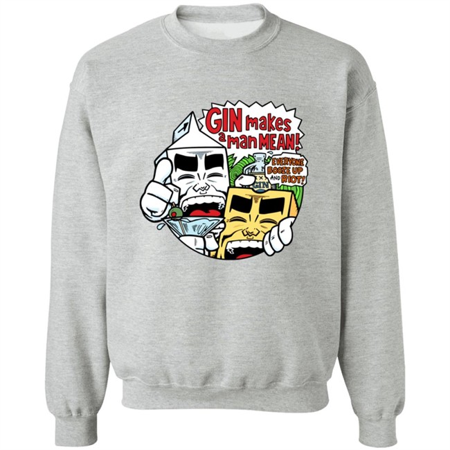 Evan Dorkin Milk & Cheese Gin Makes A Man Mean T Shirt Evan Dorkin Milk & Cheese Gin Makes A Man Mean T Shirt