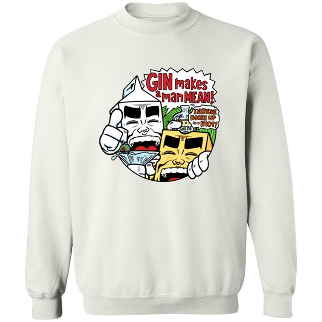 Evan Dorkin Milk & Cheese Gin Makes A Man Mean T Shirt Evan Dorkin Milk & Cheese Gin Makes A Man Mean T Shirt