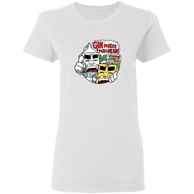 Evan Dorkin Milk & Cheese Gin Makes A Man Mean T Shirt Evan Dorkin Milk & Cheese Gin Makes A Man Mean T Shirt