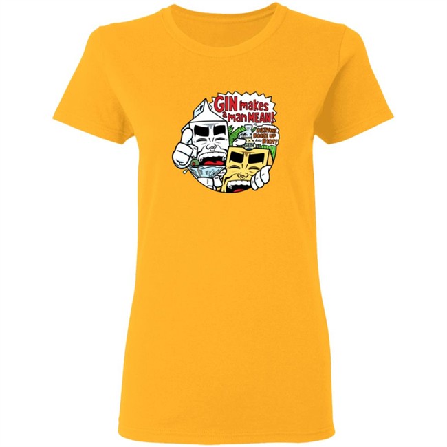 Evan Dorkin Milk & Cheese Gin Makes A Man Mean T Shirt Evan Dorkin Milk & Cheese Gin Makes A Man Mean T Shirt