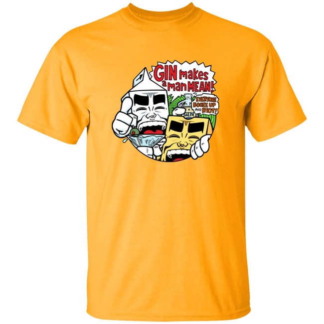 Evan Dorkin Milk & Cheese Gin Makes A Man Mean T Shirt Evan Dorkin Milk & Cheese Gin Makes A Man Mean T Shirt
