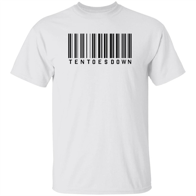 Mens Ten Toes Down Barcode T Shirt White