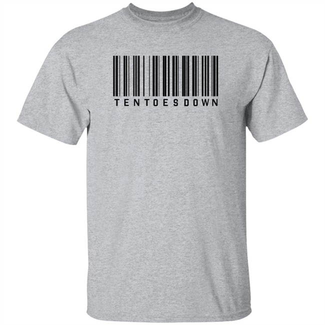 Mens Ten Toes Down Barcode T Shirt White Mens Ten Toes Down Barcode T Shirt White
