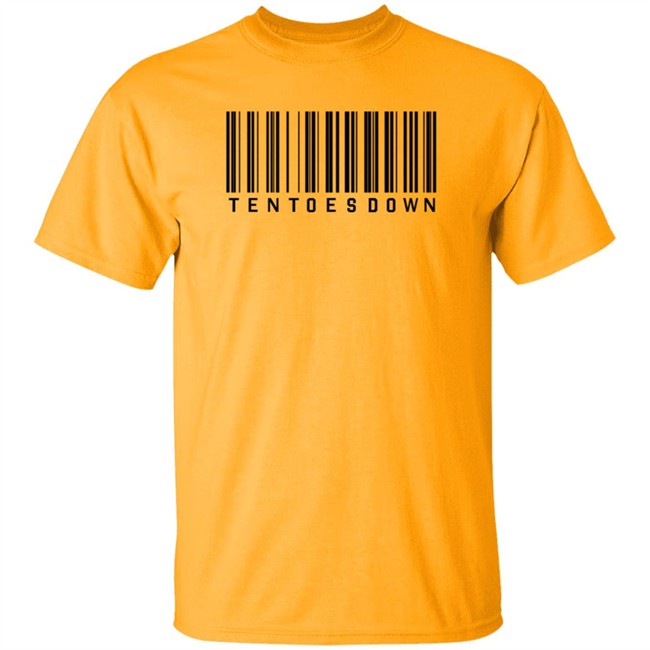 Mens Ten Toes Down Barcode T Shirt White Mens Ten Toes Down Barcode T Shirt White