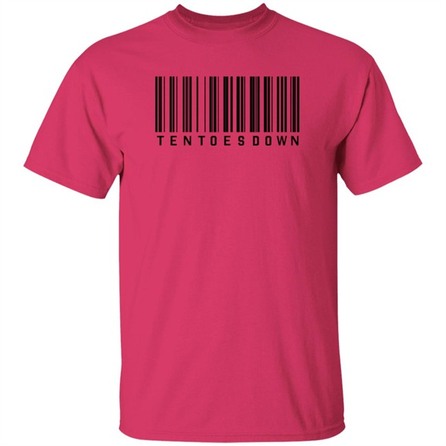 Mens Ten Toes Down Barcode T Shirt White Mens Ten Toes Down Barcode T Shirt White