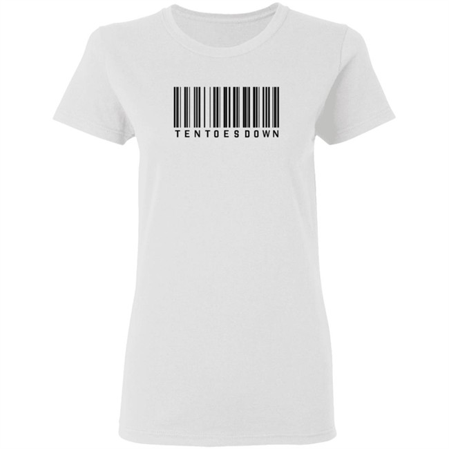 Mens Ten Toes Down Barcode T Shirt White Mens Ten Toes Down Barcode T Shirt White