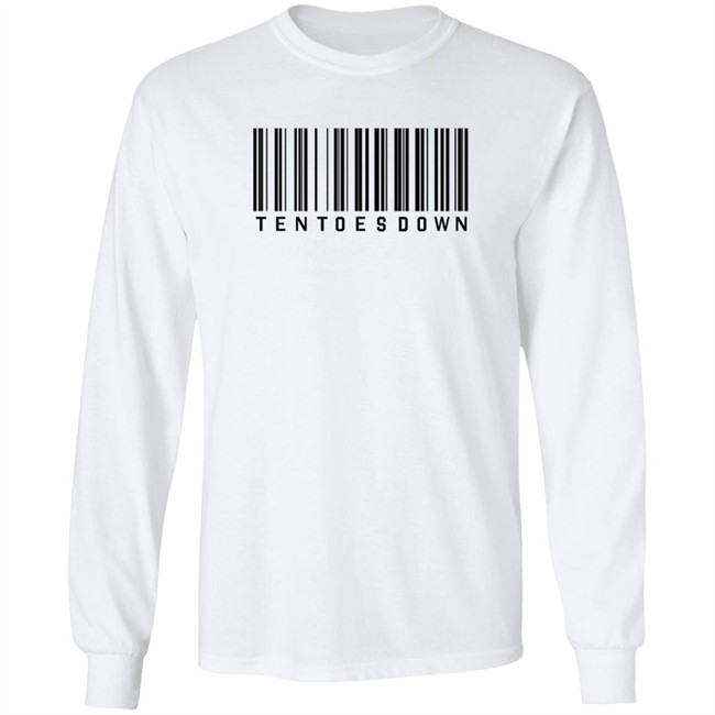Mens Ten Toes Down Barcode T Shirt White Mens Ten Toes Down Barcode T Shirt White