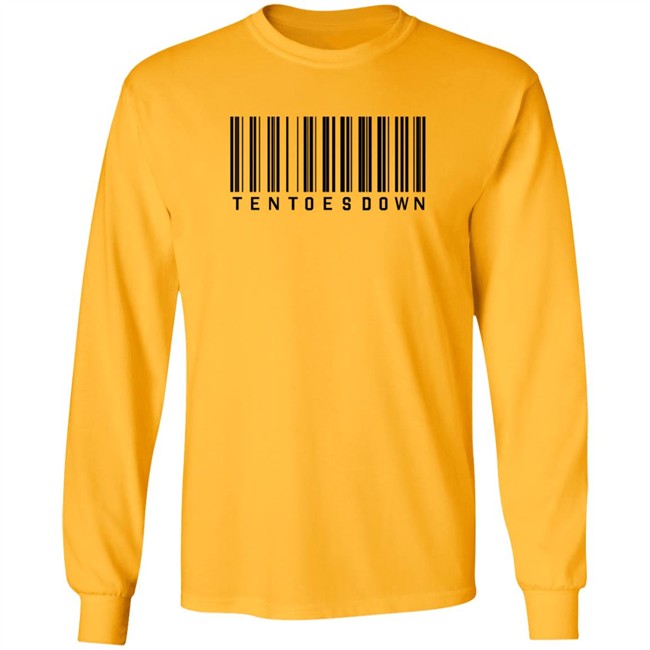 Mens Ten Toes Down Barcode T Shirt White Mens Ten Toes Down Barcode T Shirt White