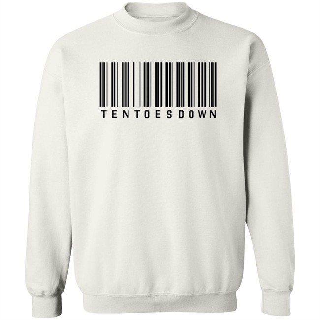 Mens Ten Toes Down Barcode T Shirt White Mens Ten Toes Down Barcode T Shirt White