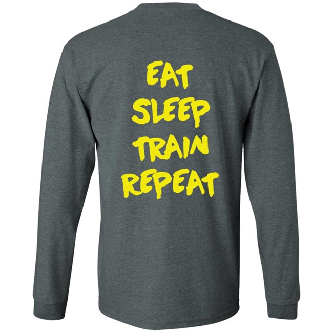10X Athletic Merch Eat Sleep Train Repeat Yellow Hoodie 10X Athletic Merch Eat Sleep Train Repeat Yellow Hoodie