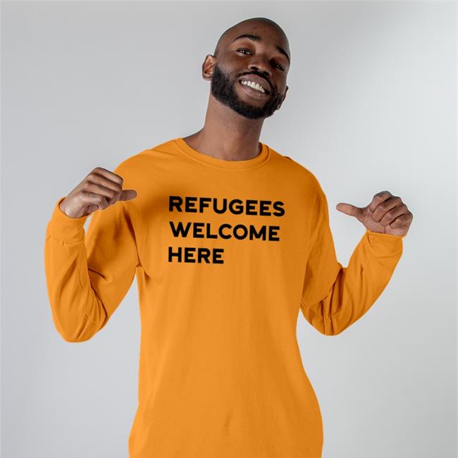 Refugees Welcome Here Hooded Sweatshirt Paul Bloomer