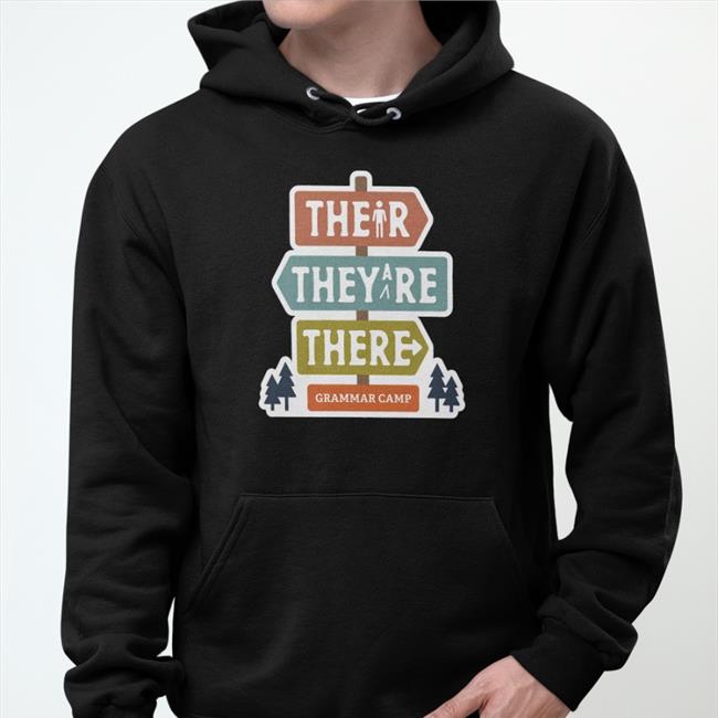 Their They're There Grammar Camp Crewneck Sweatshirt Nerdy Tees