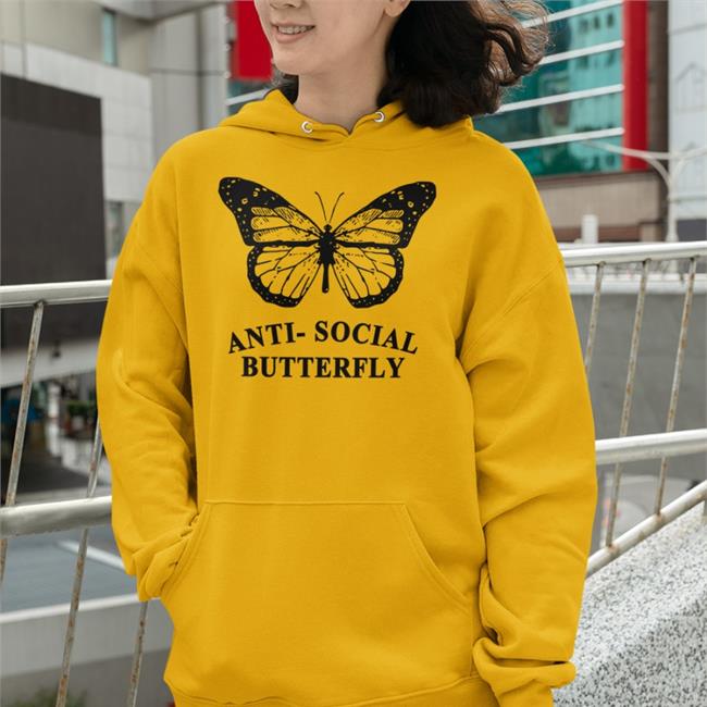 Anti Social Butterfly Hooded Sweatshirt Sam Ann