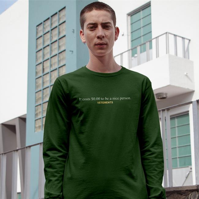 Kyrie Irving It Costs $0.00 To Be A Nice Person Vetements Long Sleeve T Shirt Kyrie Irving It Costs $0.00 To Be A Nice Person Vetements T Shirt Stylicy Merch Brian Lewis