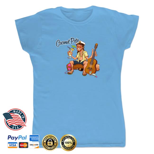 Official Hello Merch Broken Lizard Coconut Pete Women's Light Blue Attractive Shirt BrokenLizard HelloMerch