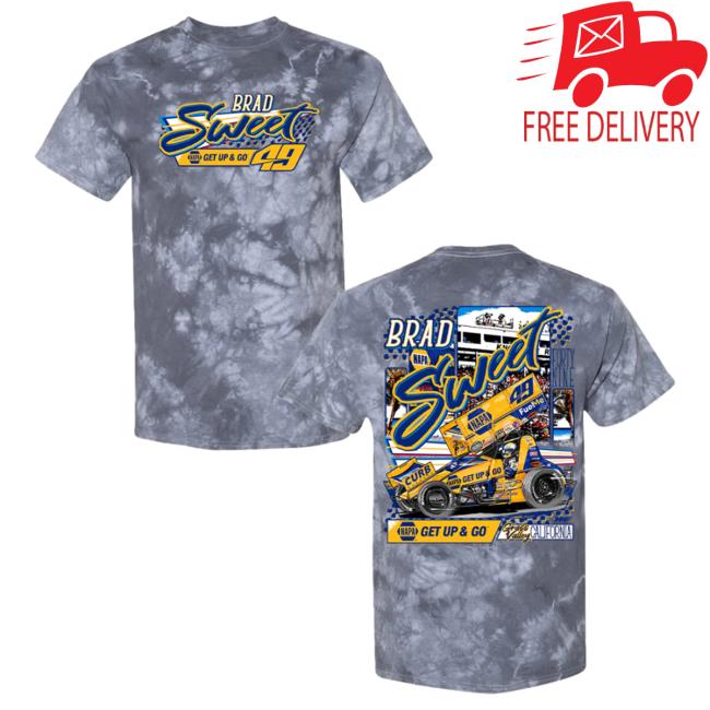 Official Brad Sweet Racing Store Brad Sweet Racing Store Knoxville Nationals Get Up & Go Tee Silver Tie Dye