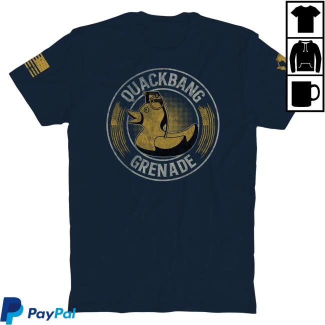 Official The Fat Electrician Merch Bunker Branding The Fat Electrician Quackbang Grenade Tee Shirt Navy BunkerBranding