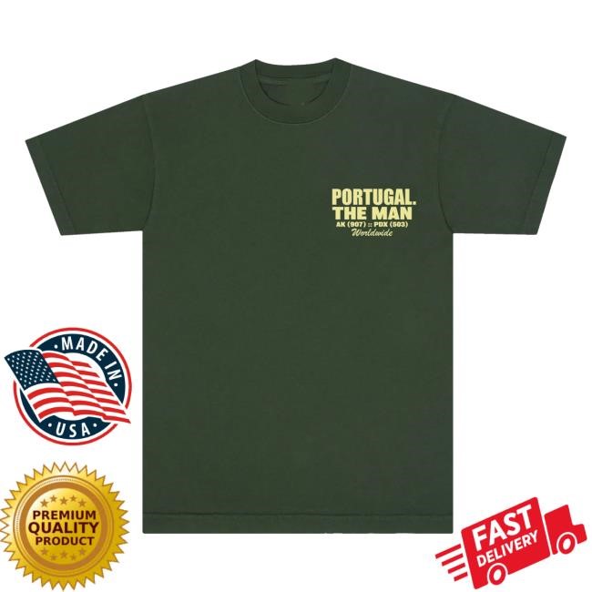 Official Portugal The Man Merch AK PDX Green Workwear New Shirt