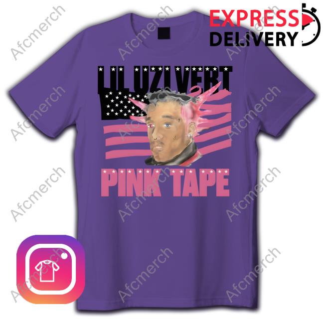 Lil Uzi Vert Merch Pink Tape Black Portrait T-Shirt