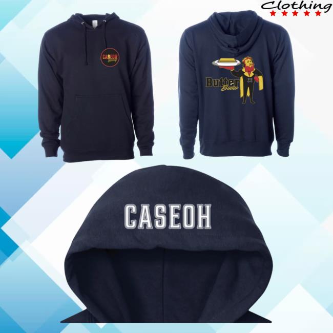 Official Caseoh Game Merch Caseoh Games Butter Butler Sweatshirt Navy Caseohgames