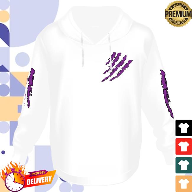 Official 6ix9ine Merch Store Tekashi 6Ix9ine White Hoodie Tata Claw Purple