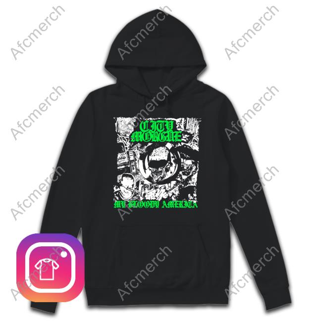 Official City Morgue My Bloody America Punk Black Tee Shirt