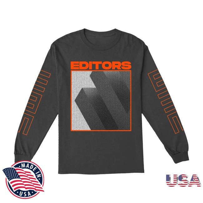 Editors Orange Logo Black L/S Editors Band