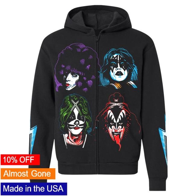 Kiss Unmasked Zip Pullover Hoodie Kiss Band Official Merch Store