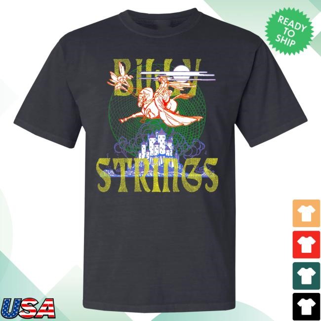 Official Billy Strings Merch Store Shop Billy Strings Black Flying Horse Attractive Shirt with Dates (Brian Morgante / Flesh & Bone)