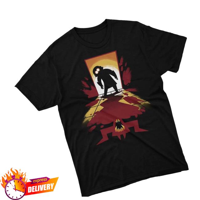 Spooky Month Merch Store Door Devil Shadow T Shirt | Official Pelo Merch