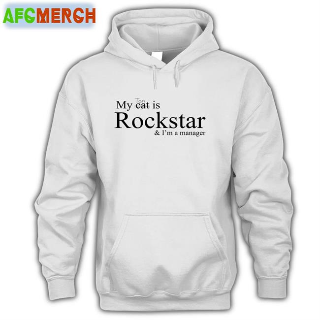 My Tan Cat Is Rockstar And I'm A Manager Tee Shirt Taesmug