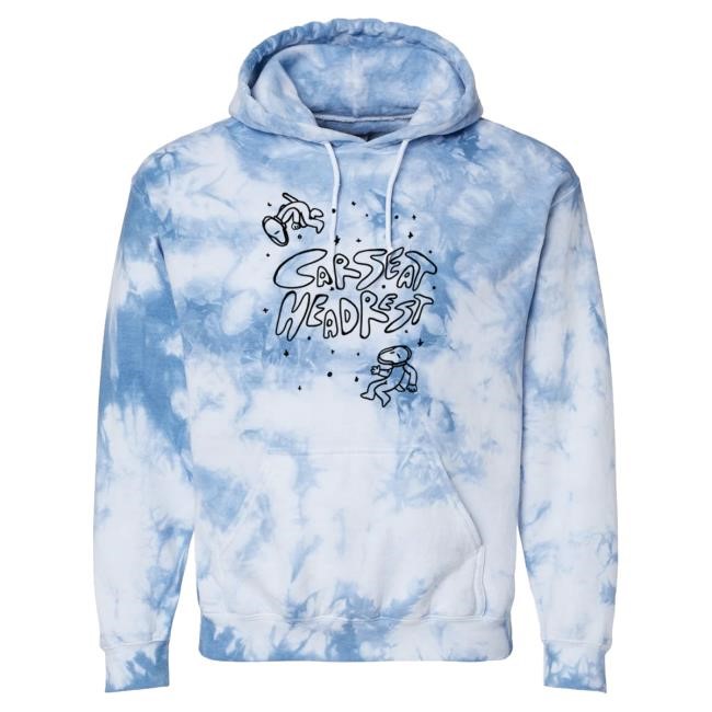 Official Car Seat Headrest Merch "How To Leave Town" Tie Dye Hoody Cloudy Sky