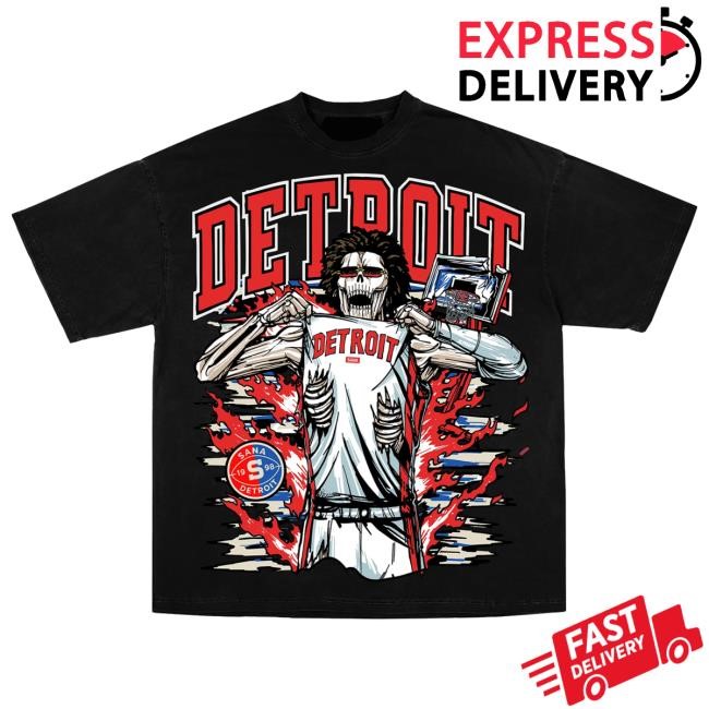 Official Sana Detroit Merch Store Shop Motor Muscle T Shirt - Cream