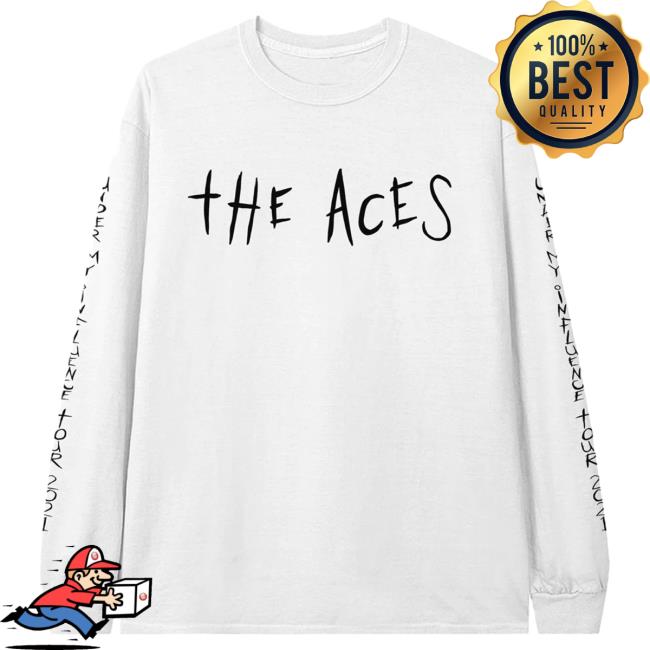 Official Merch Bar The Aces Store Under My Influence Tour Long Sleeve Top Shirt White MerchBar Shop