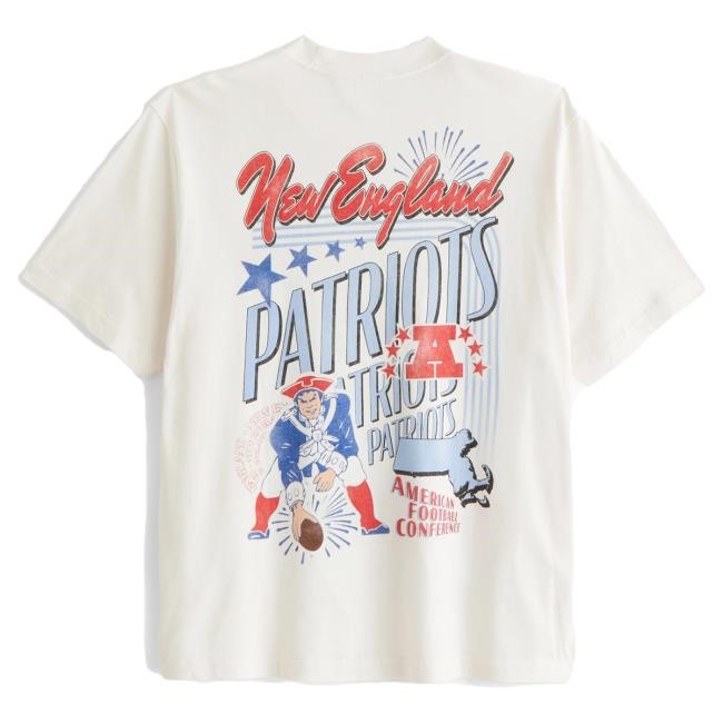 Official Abercrombie And Fitch New England Patriots Vintage-Inspired Graphic New Shirt NFL by Abercrombie