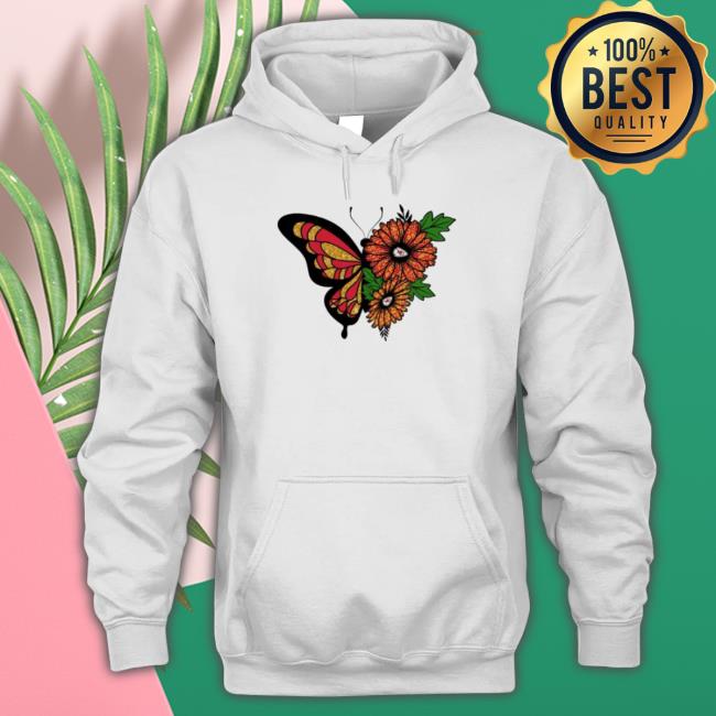 Butterfly And Sunflower Kansas City Chiefs Logo 2023 Long Sleeve Shirt