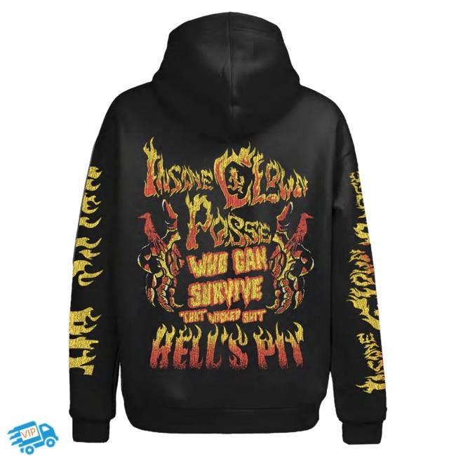 Official Icp Merch Insane Clown Posse "Hell's Pit" Hoody