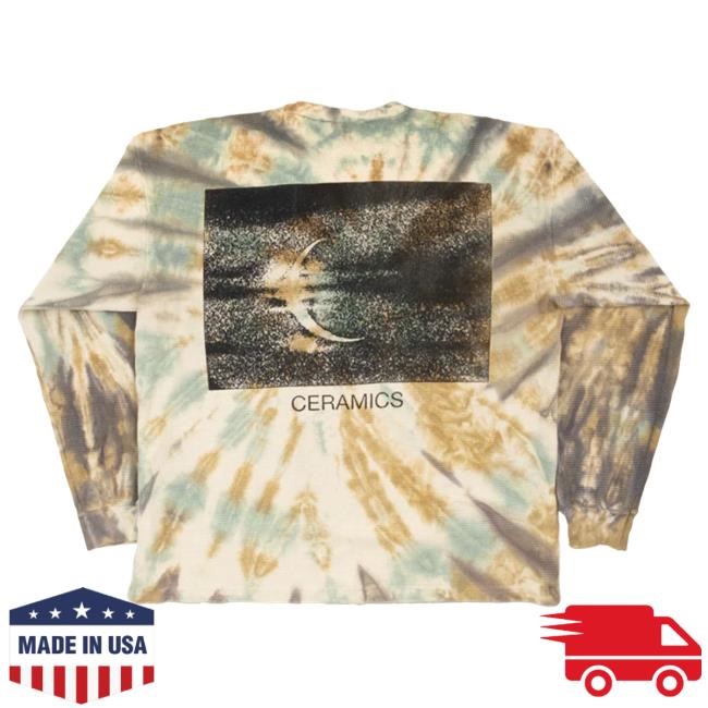 Official Online Ceramics Clothing Earth Moon Logo Tie Dyed and Stonewashed Long Sleeve Hot Shirt OnlineCeramics